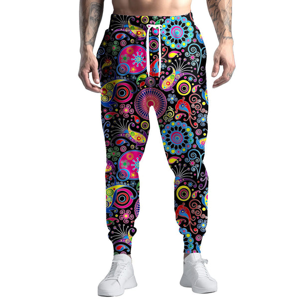 Pantalones de Chándal Estampado Digital Graffiti Colorido Corte Recto