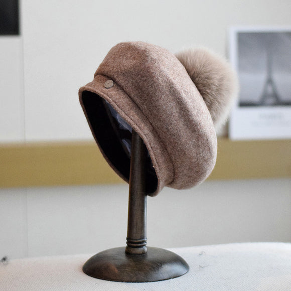Boina de Lana Flanqueada para Otoño e Invierno
