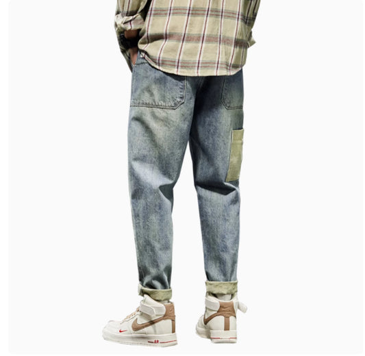 Pantalón Vaquero Harem Oversize Cintura Alta - Corte Recto Tres Cuartos - Image 2