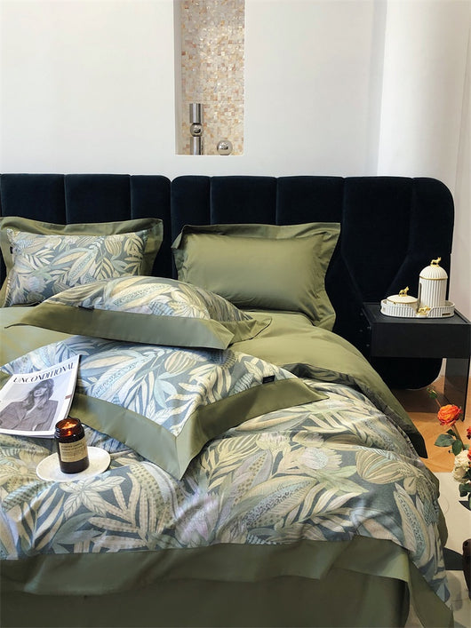 Juego de Cama de Algodón Premium Estilo Campestre con Flores Digitales - Image 43
