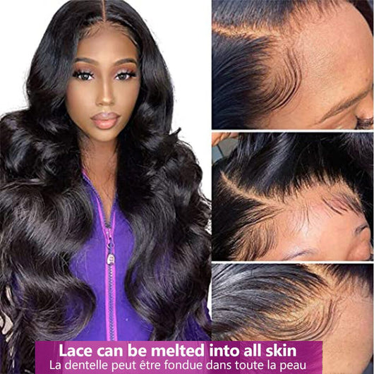 Peluca Larga Rizada Negra con Raya al Medio - Cabello Sintético Premium - Image 3