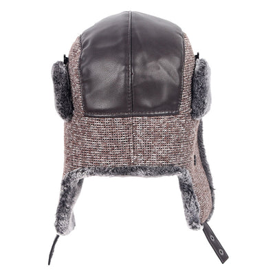 Gorro de Cuero PU para Adultos Mayores con Forro de Terciopelo - Cálido y Protector del Viento - Image 8