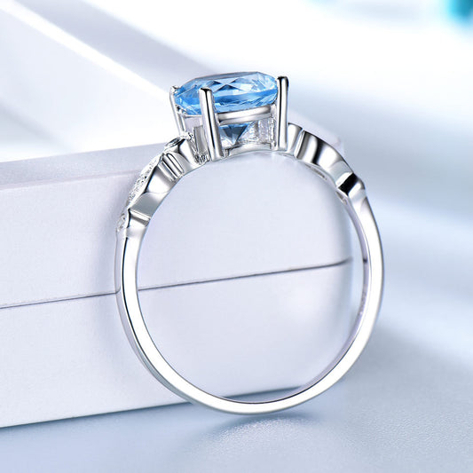 Anillo de Plata con Zafiro - Piedra de Nacimiento para Mujer