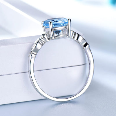Anillo de Plata con Zafiro - Piedra de Nacimiento para Mujer