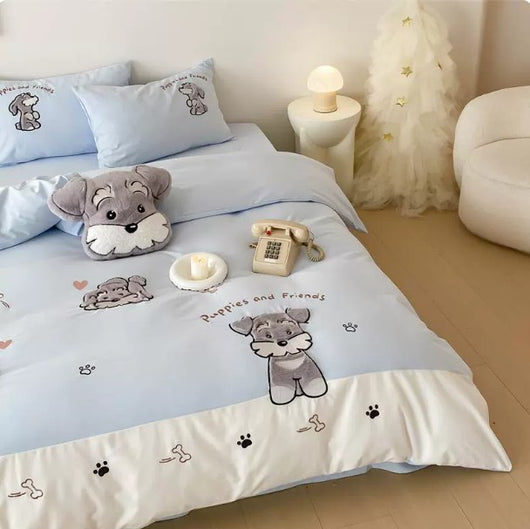 Set de Cuatro Paños de Algodón Grueso con Diseño Schnauzer - Image 7