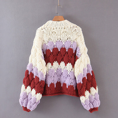 Suéter de Algodón Tejido a Mano, Oversized y Acogedor - Image 6