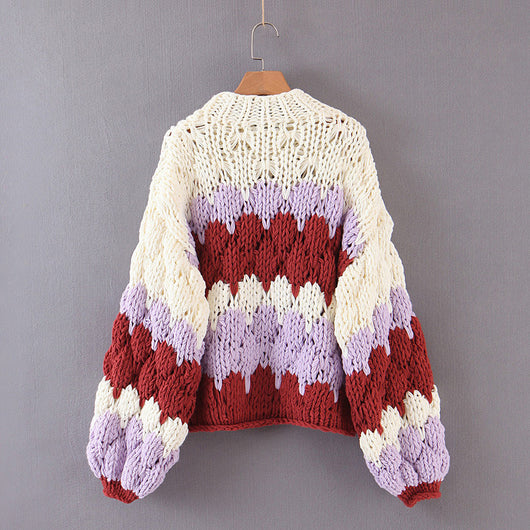Suéter de Algodón Tejido a Mano, Oversized y Acogedor - Image 6