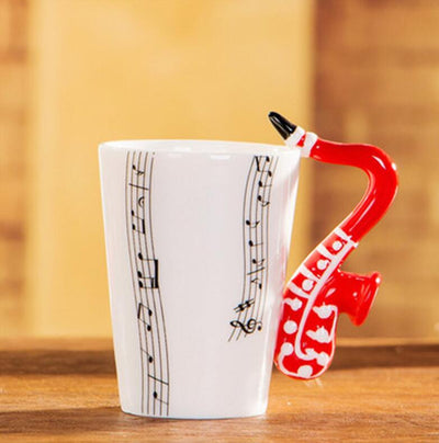 Taza de Cerámica con Asa de Saxofón y Notas Musicales - Image 12