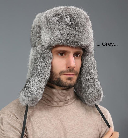 Gorro de Invierno Lei Feng con Pelaje de Conejo - Abrigo Extremo para Hombre - Image 5