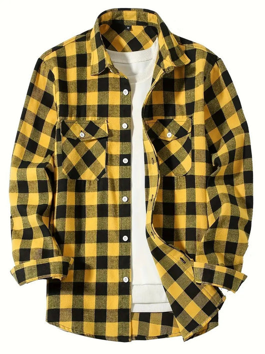 Camisa Cuadriculada Holgada de Polar para Hombre - Image 10