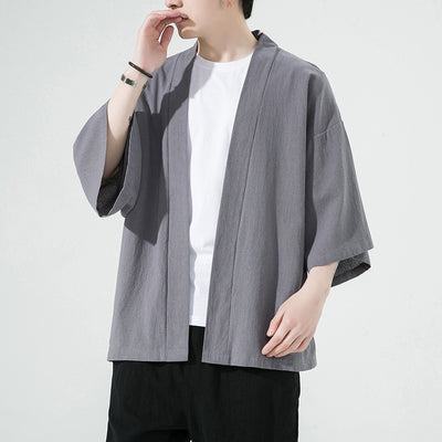 Cardigan de Algodón y Lino para Hombre con Mangas 3/4 - Image 19