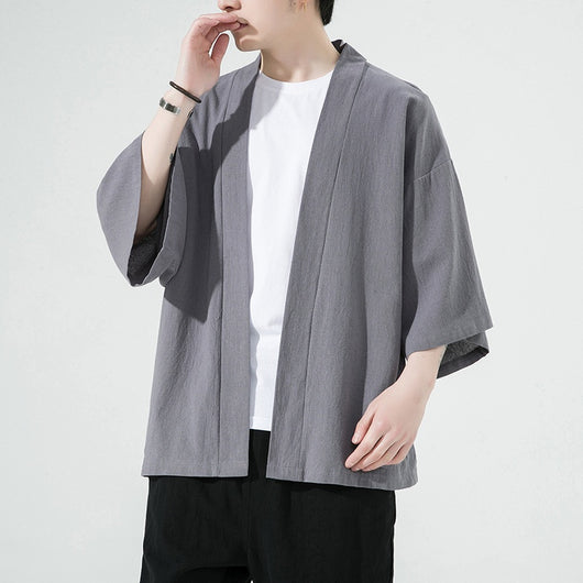 Cardigan de Algodón y Lino para Hombre con Mangas 3/4 - Image 19
