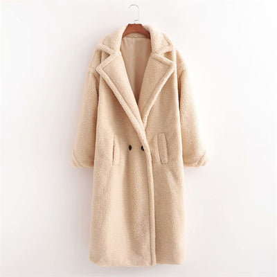 Abrigo Largo Térmico de Peluche Artificial para Mujer - Manga Larga Acolchado - Image 3