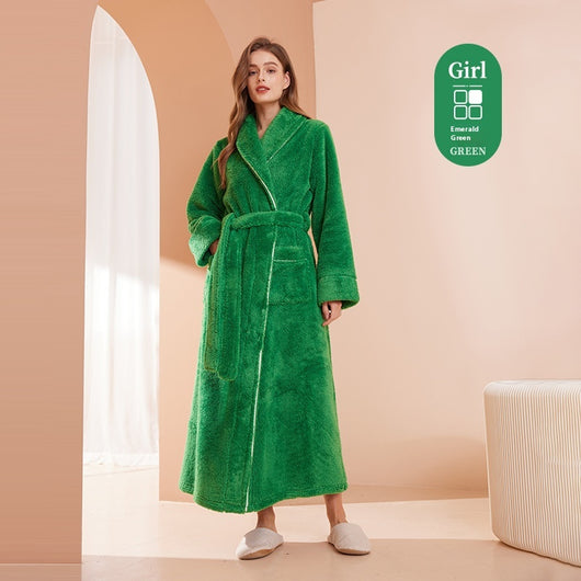 Bata de Invierno en Terciopelo Algodón para Parejas - Pijama Largo Talla Grande Lujo Ligero - Image 20
