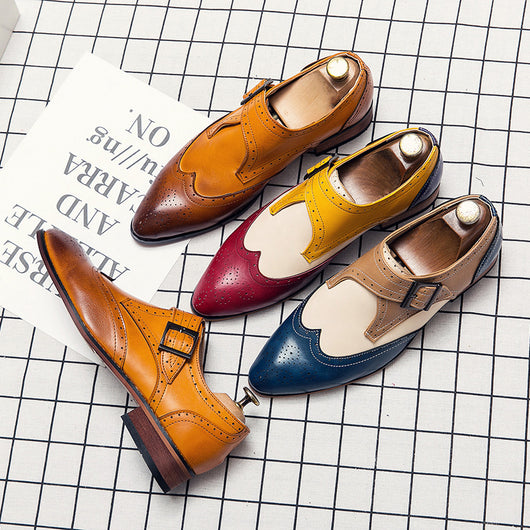 Zapatos de Cuero para Hombre con Bloques de Color - Tendencia Moderna - Image 2