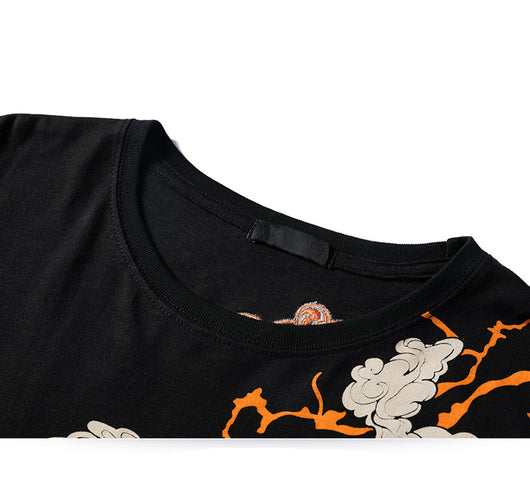 Playera Manga Corta con Bordado de Rayo - Image 4