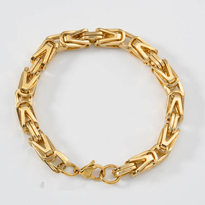 Pulsera de Oro para Hombre con Placa Curva y Diseño de Malla - Brazalete Hip-hop Elegante - Image 4