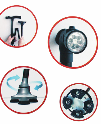 Bastón Telescópico LED de Aluminio - 5 Secciones Plegable para Adultos Mayores - Image 3
