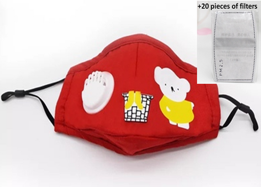 Mascarilla Infantil de Algodón con Válvula PM2.5 para Primavera y Otoño - Image 37