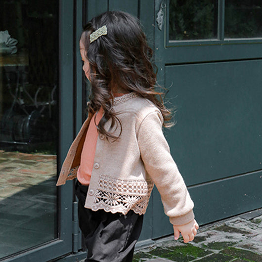 Suéter de Encaje Calado para Niña con Mangas Largas - Estilo Coreano - Image 12