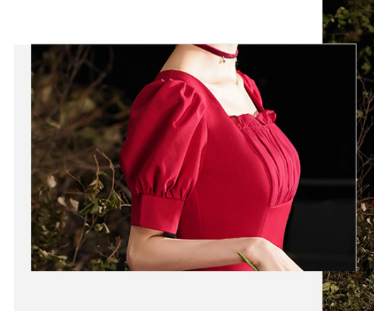 Vestido Largo Rojo de Novia para Verano - Image 13