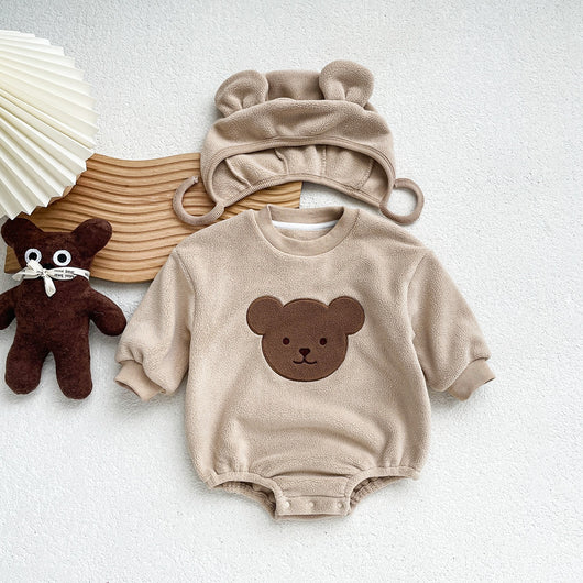 Pijama Enterizo Bebé Osito Cartoon Cálido de Felpa con Capucha - Image 45