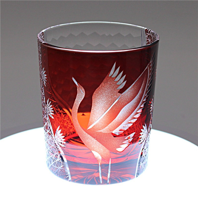 Vaso de Whiskey Edo Kiriko Pino y Grúa - Artesanía Japonesa - Image 39