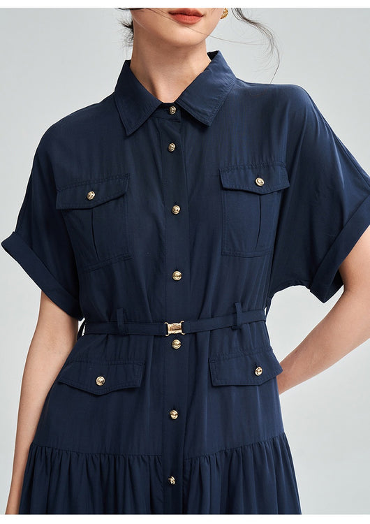 Camisa Clásica de Solapa Doble Pecho con Manga Corta - Image 11