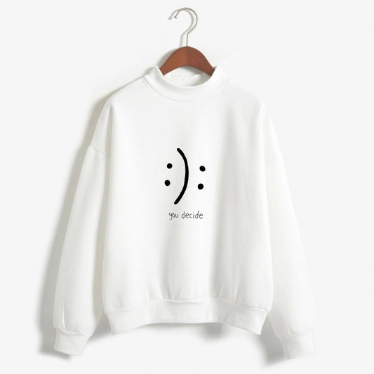Suéter Smiley Casual Holgado Cuello Redondo para Mujer