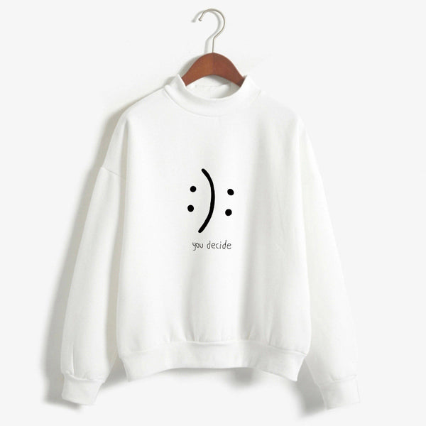 Suéter Smiley Casual Holgado Cuello Redondo para Mujer