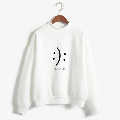 Suéter Smiley Casual Holgado Cuello Redondo para Mujer