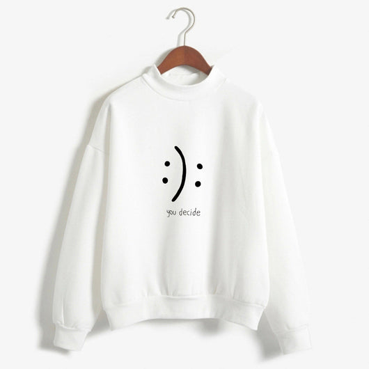 Suéter Smiley Casual Holgado Cuello Redondo para Mujer
