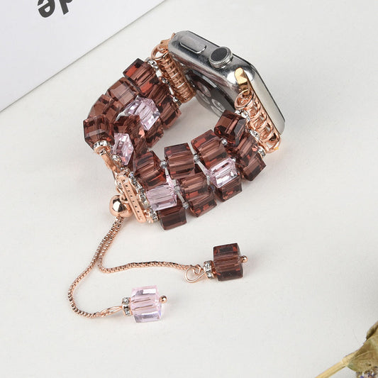 Correa de Reloj Cristal Cuadrado Grande con Elasticidad