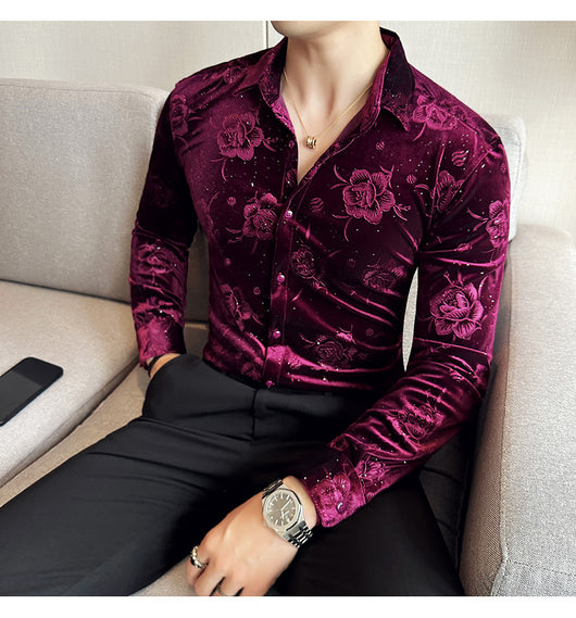 Ropa Elegante en Terciopelo Dorado para Hombre Talla Grande - Image 20