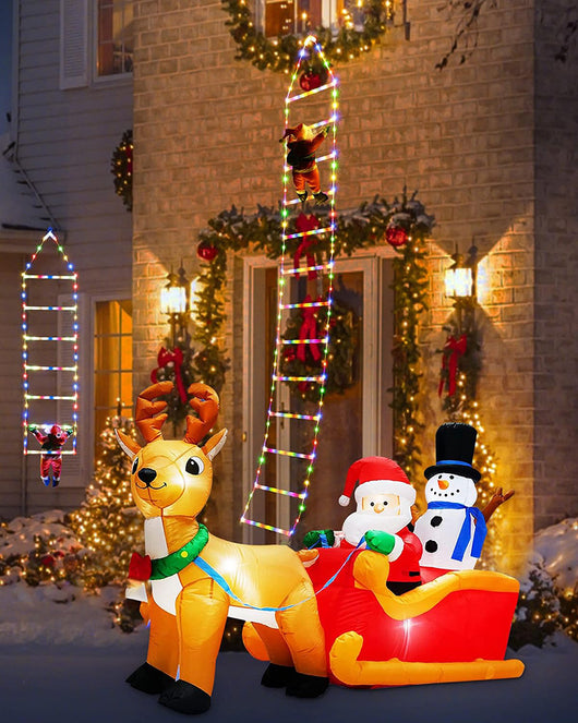 Cadena de Luces LED Navideñas con Papá Noel Escalador - Image 8