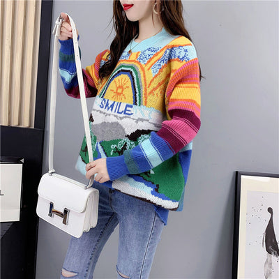 Suéter Pullover para Mujer con Bordado Arcoíris - Image 14