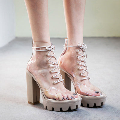 Botas Cortas Impermeables con Plataforma y Tacón Ultra Alto para Mujer - Image 4