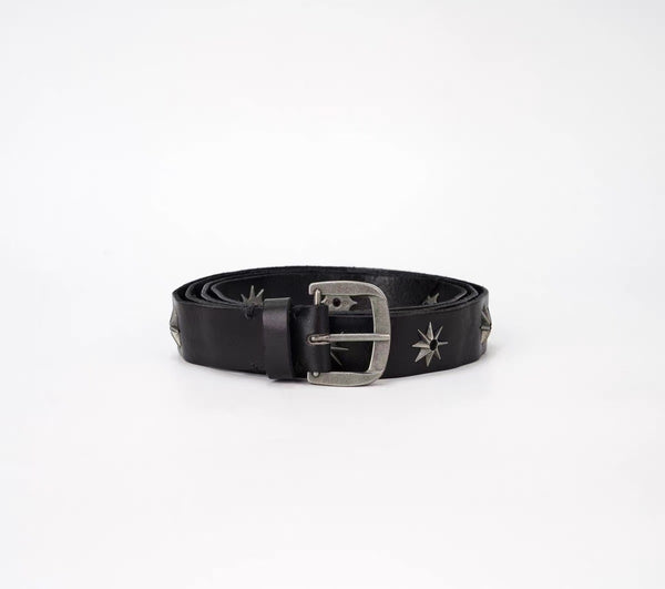 Cinturón Retro Negro de Metal con Estrella DIY - Estilo Vintage Distressed para Hombre - Image 6