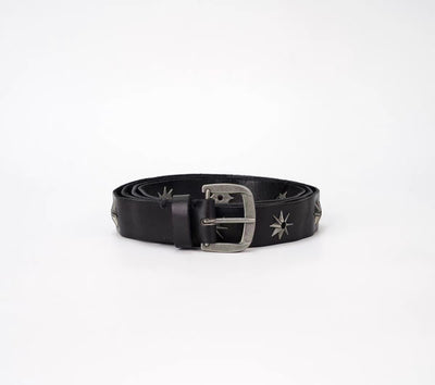 Cinturón Retro Negro de Metal con Estrella DIY - Estilo Vintage Distressed para Hombre - Image 6
