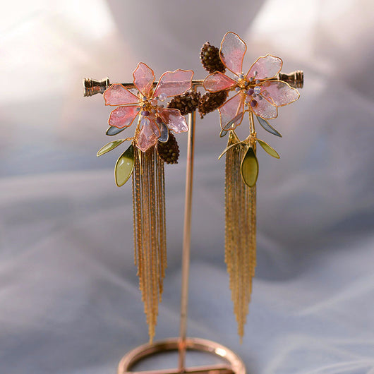 Aretes de Novia Flor Cristal Artificial sin Perforación - Clips para Boda Playa - Image 4
