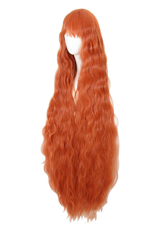 Peluca Cosplay Naranja 120cm Estilo Maíz Ondulado - Image 8