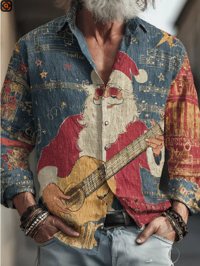 Camisa Floral Navideña para Hombre - Estilo Otoñal Moderno - Image 16
