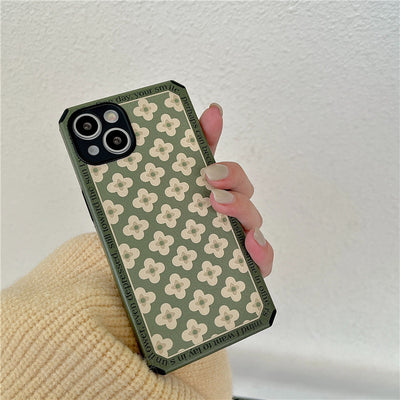 Funda para Celular Retro Flores Verde