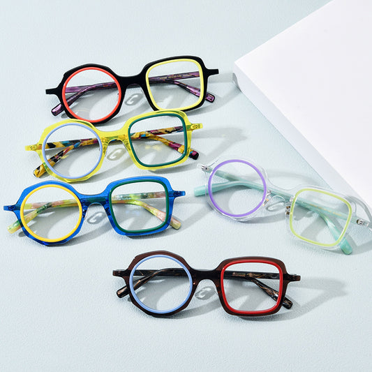 Lentes Ópticos Irregulares de Moda - Marco Tipo Placa