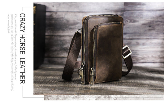 Bolsa Bandolera de Cuero Vintage para Hombre - Estilo Retro Casual - Image 19
