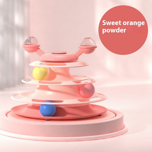 Torre Interactiva 4 Niveles para Gatos con Bolas Rodantes y Pista de Juego - Image 19