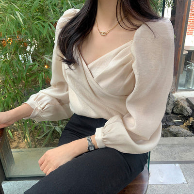Blusa Elegante de Estilo Francés con Mangas Abullonadas - Image 5