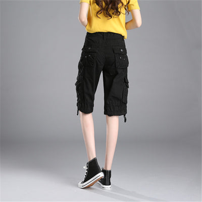 Pantalones Casuales Sueltos Capri Multicolor Talla Grande - Image 3