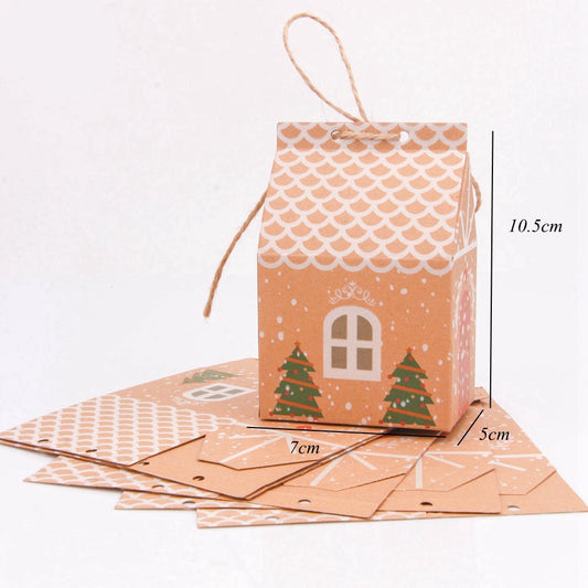 Pack 5 Bolsas para Galletas Navideñas Forma de Casa