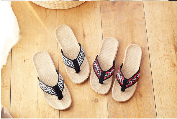 Pantuflas de Lino para el Hogar con Suela Antideslizante
